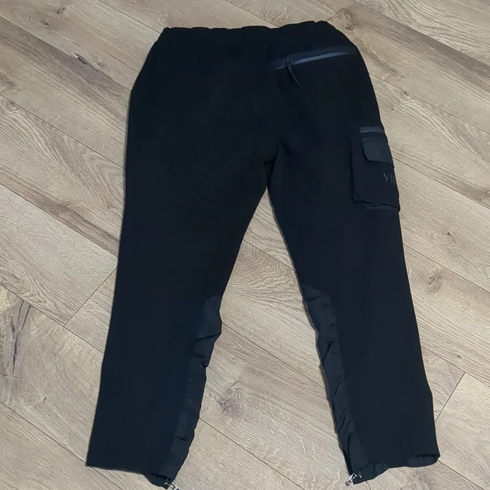 VIE + Riche Men's Jogger  Slim Leg Sweatpants Black-Red Size XL